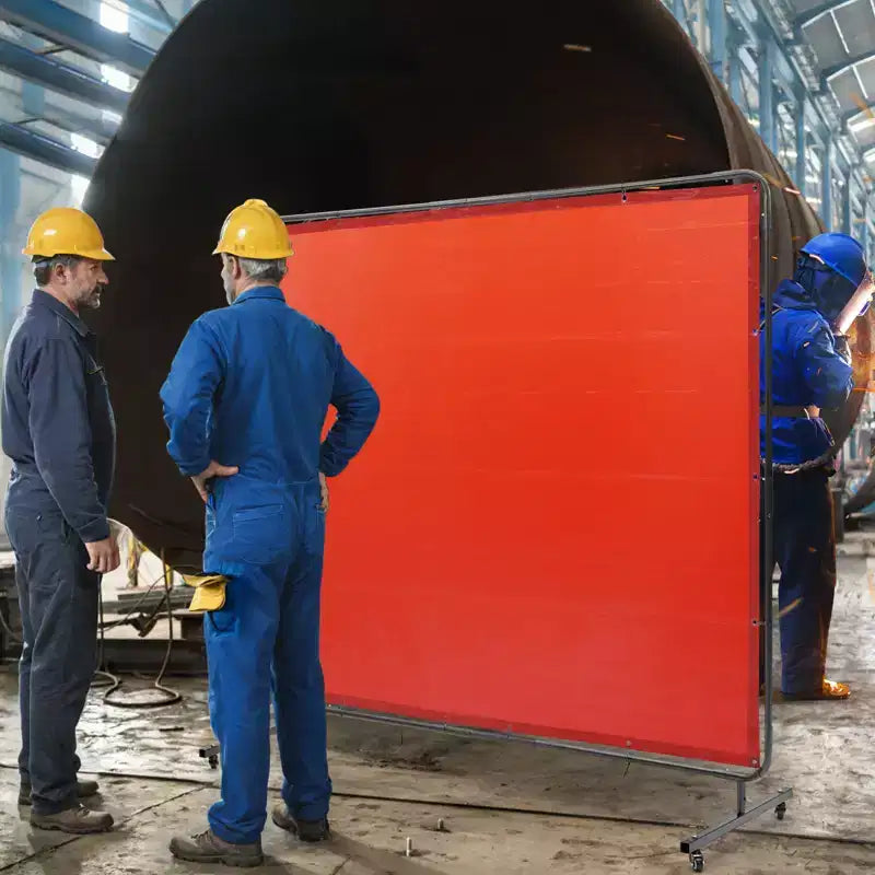 Paravento per saldatura con telaio, telo per saldatura 6 x 8 piedi, schermo divisorio per officina