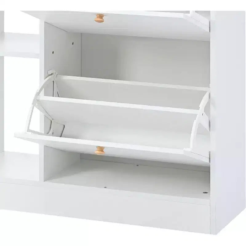 Scarpiera moderna a 3 livelli con cassetti a ribalta, capacità 19 paia, mobile contenitore minimalista per ingresso