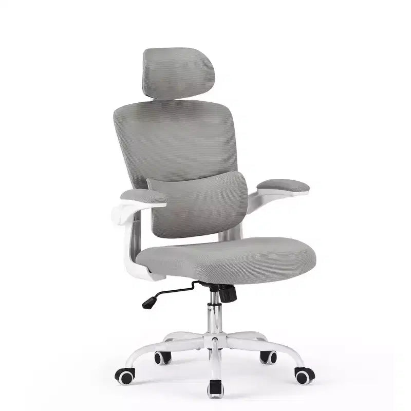 Sedia ergonomica da ufficio con schienale alto, braccioli ribaltabili e supporto lombare regolabile