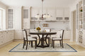 5-Piece Retro Dining Set with Extendable Round Table and 4 Upholstered Chairs