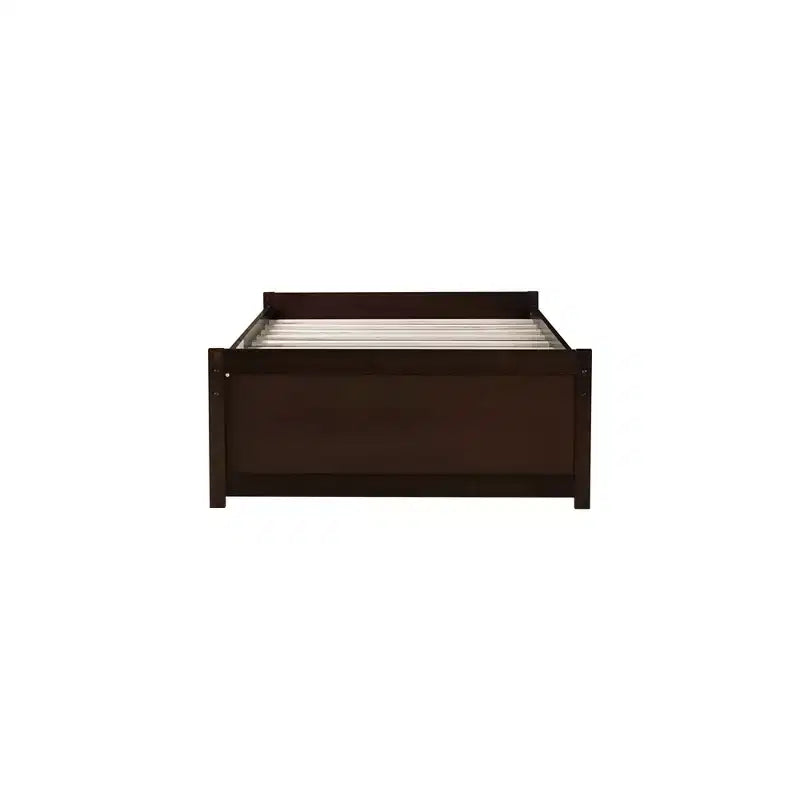 Letto a piattaforma singolo con 2 cassetti portaoggetti, in legno massello di caucciù, non necessita di rete a molle