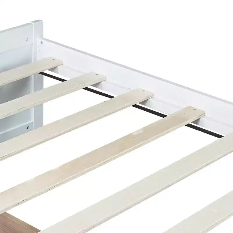 Letto a piattaforma singolo con 2 cassetti portaoggetti, in legno massello di caucciù, non necessita di rete a molle