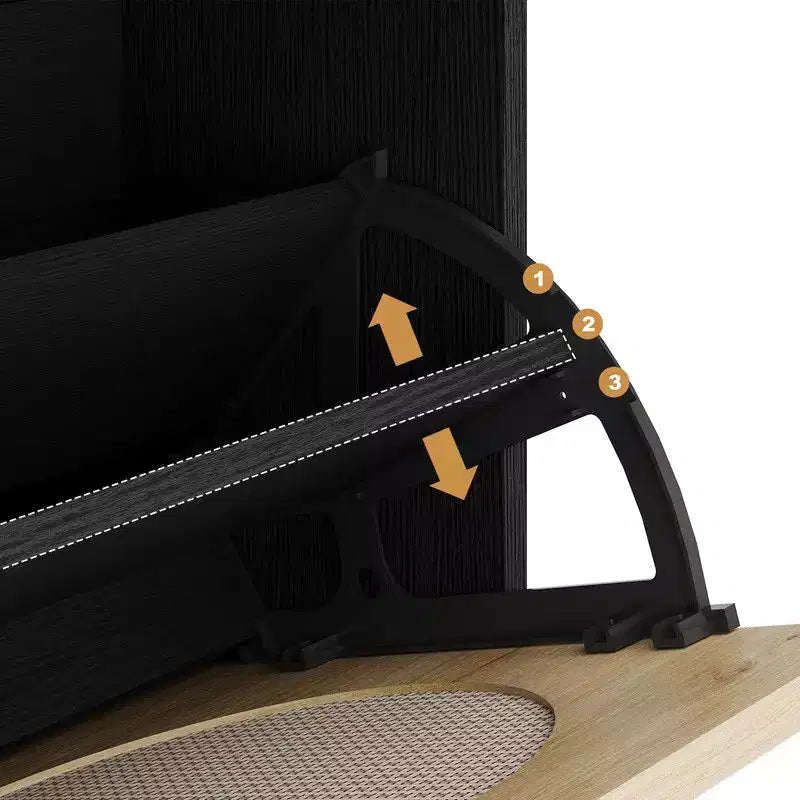 Scarpiera in Rattan con 2 Ante a Ribalta e 1 Cassetto Estraibile, Scarpiera Indipendente
