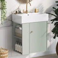 Mobile bagno da 54,8 cm con lavabo in ceramica, mobile a pavimento con ripiani sul lato sinistro