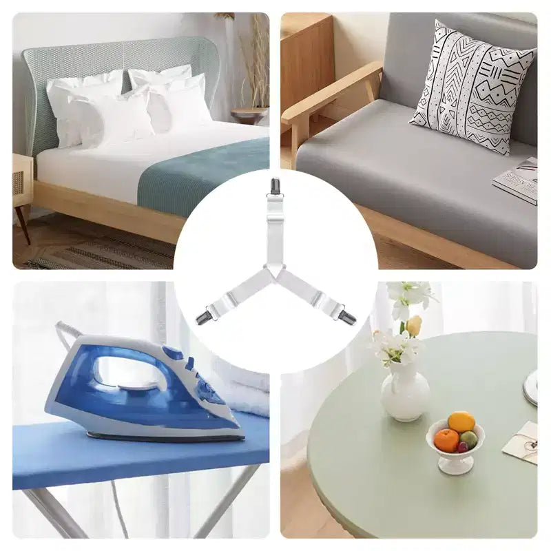 Fermagli per lenzuola 4 pezzi, cinghie ferma materasso, fasce angolari elastiche, adatte da letto singolo a king size