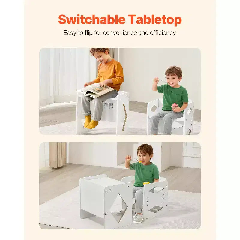 Set tavolo e sedia Montessori per lo svezzamento, tavolo e sedia in legno per bambini da 1 a 5 anni