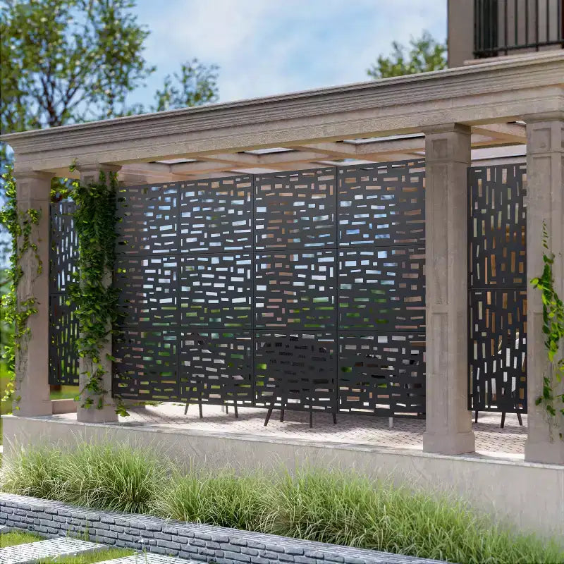 Schermo per la privacy da esterno da 72 pollici con telaio zincato, divisorio rettangolare per giardino e patio, nero