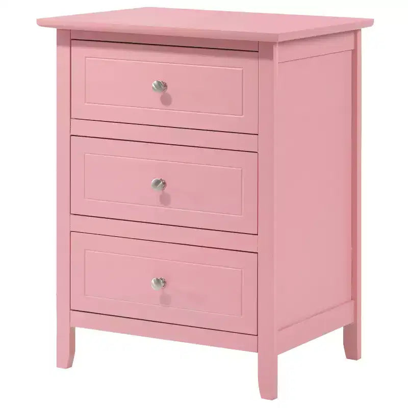Comodino Rosa 25x19x15 Pollici, Tavolino Compatto per la Camera da Letto con Spazio Contenitore