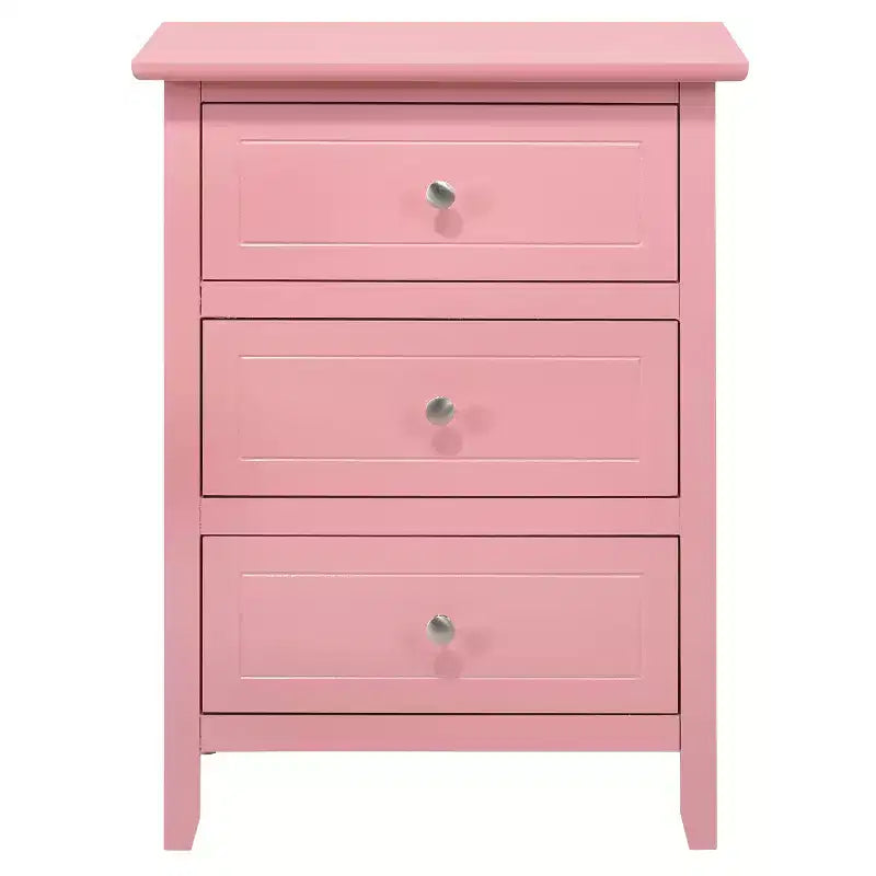 Comodino Rosa 25x19x15 Pollici, Tavolino Compatto per la Camera da Letto con Spazio Contenitore
