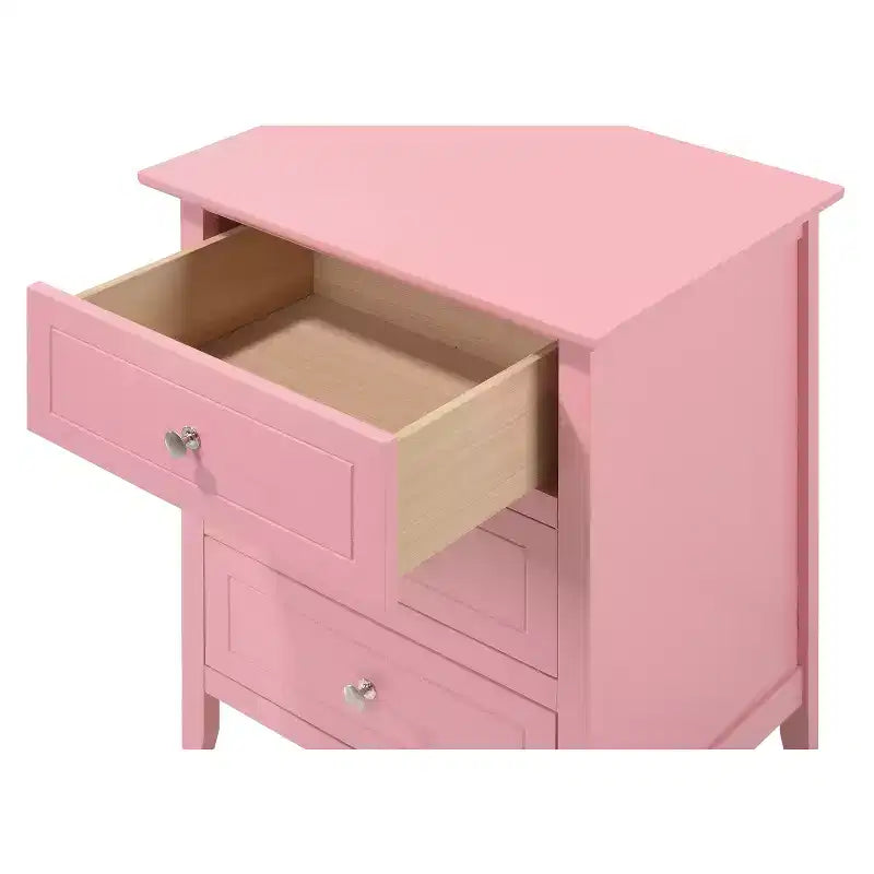 Comodino Rosa 25x19x15 Pollici, Tavolino Compatto per la Camera da Letto con Spazio Contenitore