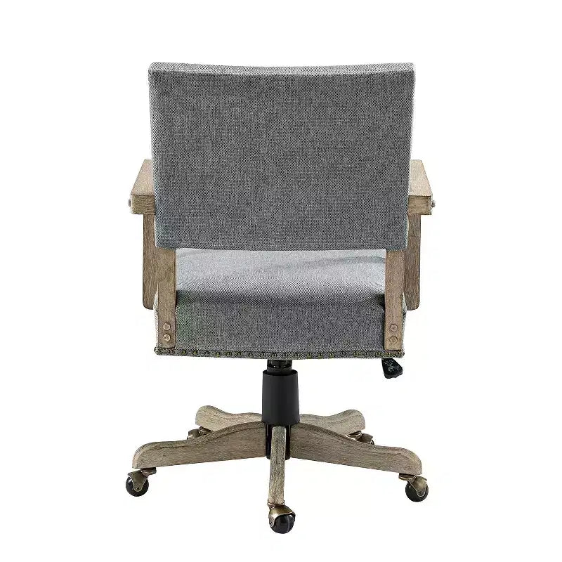 Sedia girevole da ufficio moderna con borchie, tessuto misto lino, altezza regolabile, portata 100 kg