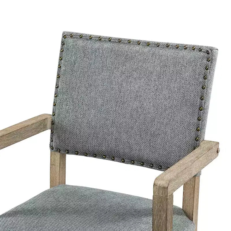 Sedia girevole da ufficio moderna con borchie, tessuto misto lino, altezza regolabile, portata 100 kg