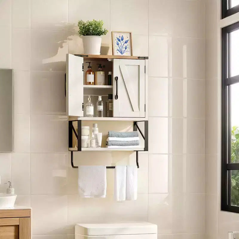 Karl Home Barn Door Bathroom Cabinet Wall Mounted With Towel Bar