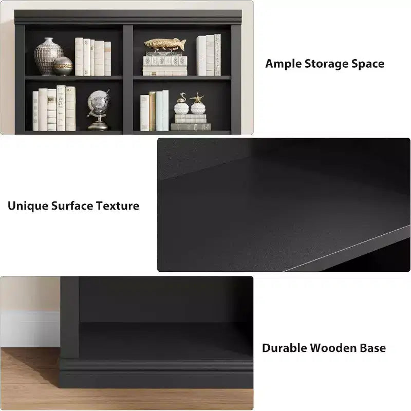 Libreria alta 74.5", libreria a 6 ripiani a doppia larghezza con 12 scomparti, libreria autoportante grande per soggiorno, ufficio, biblioteca