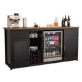 GDLF Extra Long Bar Cabinet with Fridge Space, Modern Wine Liquor Cabinet,78.7