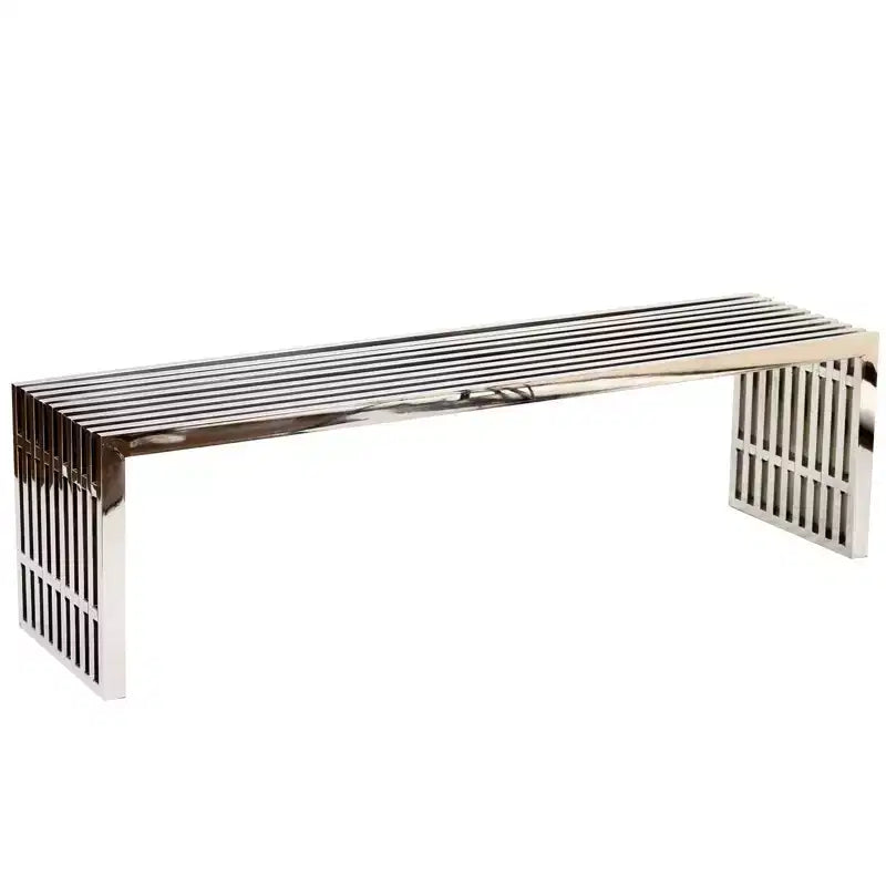 Panca tubolare in acciaio inossidabile da 60", 3 posti, capacità 300 kg, design moderno per interni, nessun assemblaggio richiesto