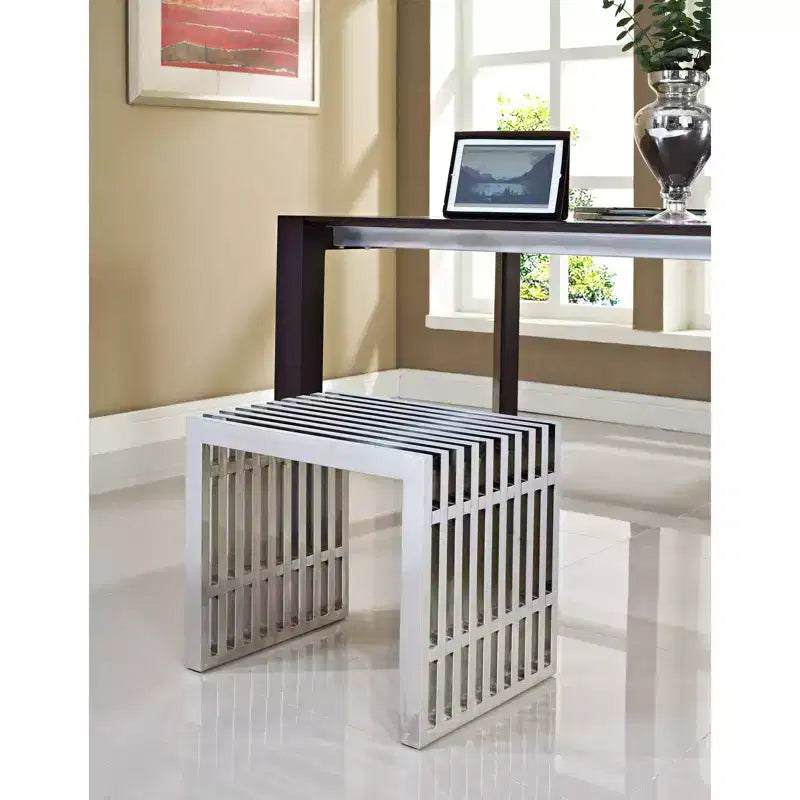 Panca tubolare in acciaio inossidabile da 60", 3 posti, capacità 300 kg, design moderno per interni, nessun assemblaggio richiesto