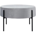 Pouf rotondo da cocktail, rivestito in velluto con gambe in metallo, 80 cm, verde malachite