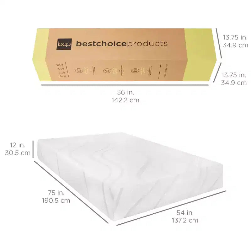 Materasso in memory foam a media rigidità da 30 cm, infuso con gel al carbone vegetale e tè verde, 2 strati