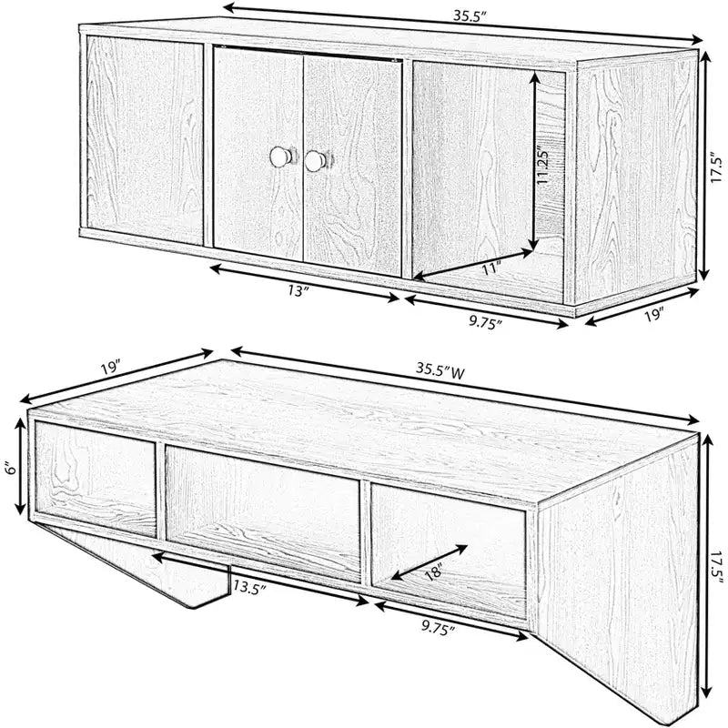 Scrivania da ufficio a parete con credenza pensile, postazione di lavoro salvaspazio