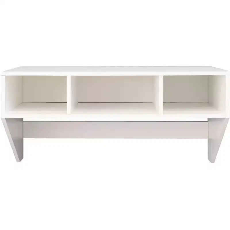 Scrivania da ufficio a parete con credenza pensile, postazione di lavoro salvaspazio