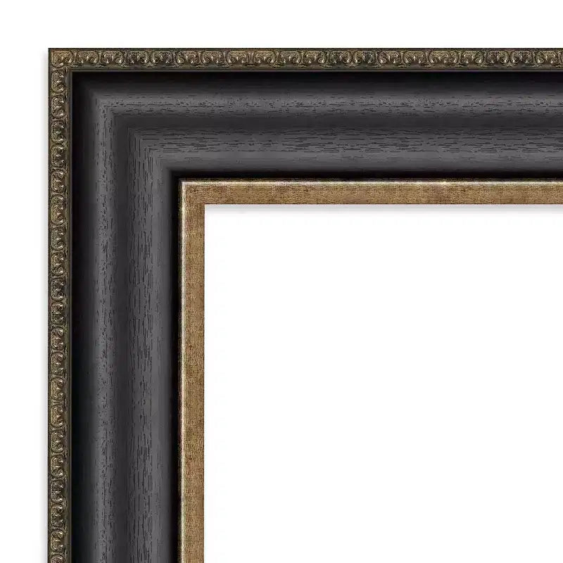 Specchio da parete per bagno con cornice in bronzo, specchio decorativo rettangolare nero